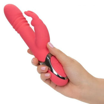 An automatic thruster quarantine sex toy that provides G-spot and clitoral stimulation.