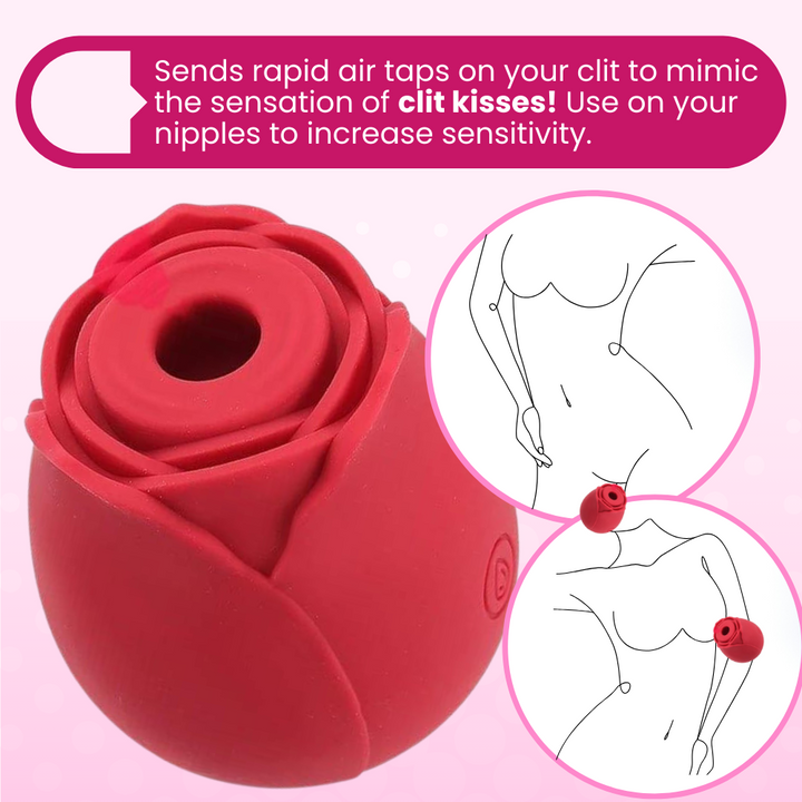 Sends rapid air taps on your clit to mimic the sensation of clit kisses! Use on your nipples to increase sensitivity