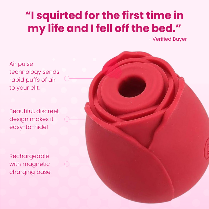 "I squirted for the first time in my life and I fell off the bed." Air pulse sends rapid air taps on clit. Beautiful, discreet design. Rechargeable.