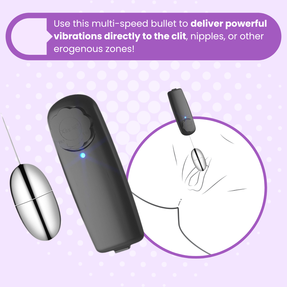 Use this multi-speed bullet to deliver powerful vibrations directly to the clit, nipples, or other erogenous zones!