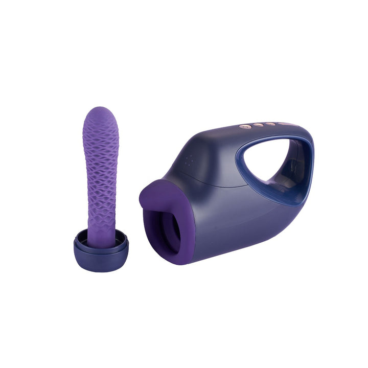 Purple sex machine with dildo separated from motor