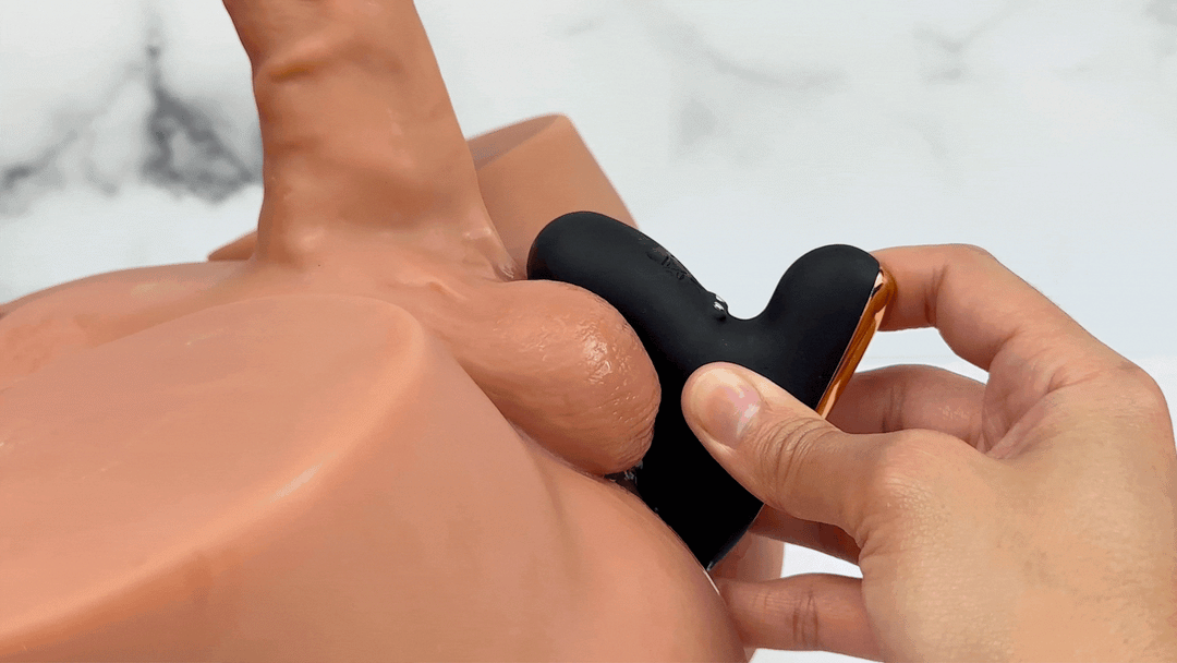 GIF of p-spot vibe being used on a model of a male