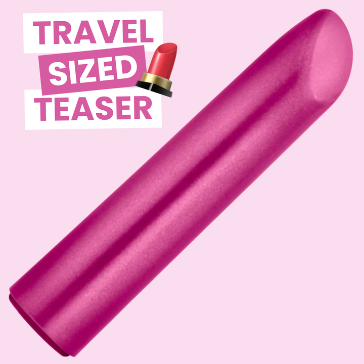 TRAVEL SIZED TEASER. LIPSTICK EMOJI.