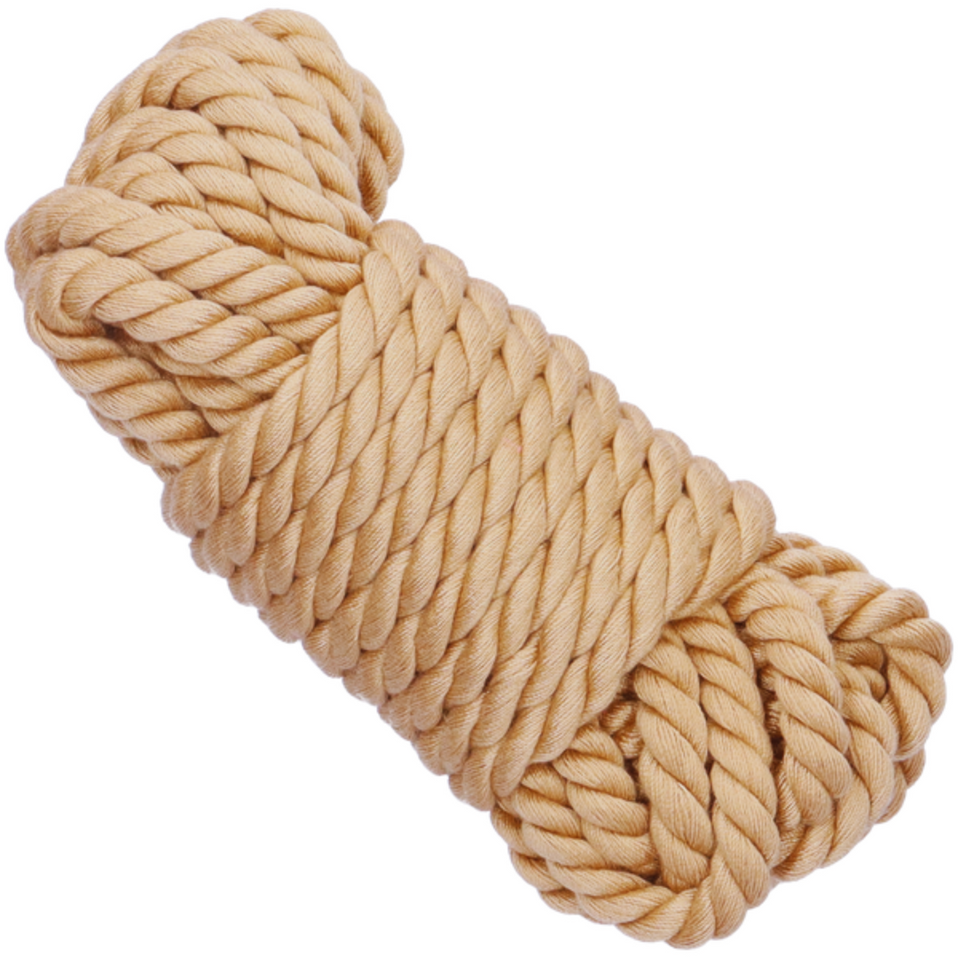 tan color bondage rope wrapped up