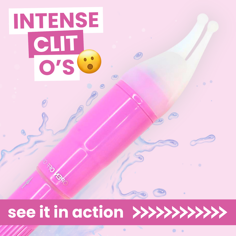 Taylor's Pocket Massager with Silicone Tip. INTENSE CLIT O'S shock face. see it in action.