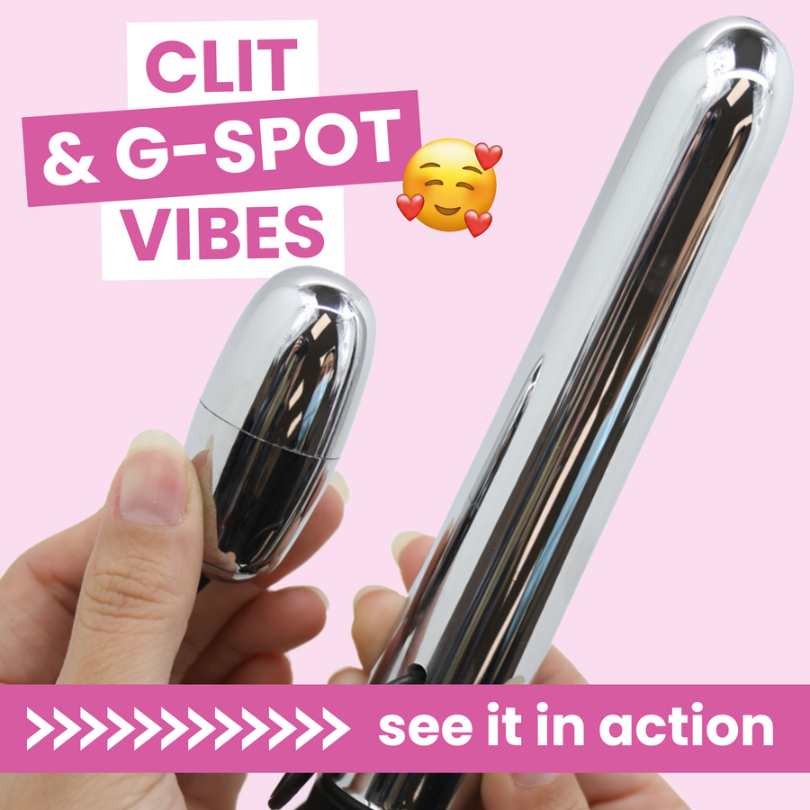 Silver Power Vibe and Clit Bullet. CLIT and G-SPOT VIBES. see it in action