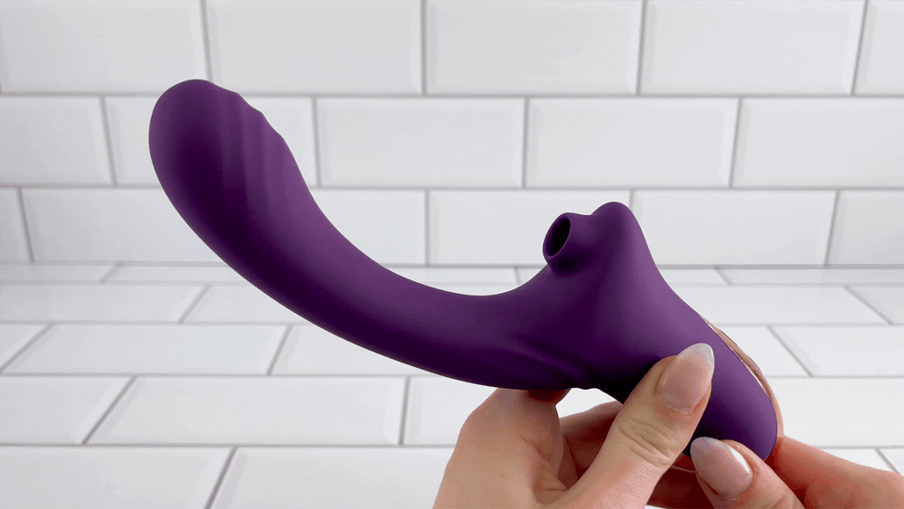 GIF G-Spot Rabbit Vibrator with Suction in action