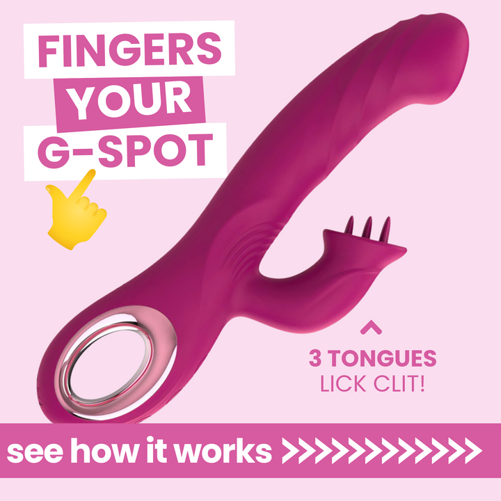 FINGERS YOUR G-SPOT. 3 TONGUES LICK CLIT! SEE HOW IT WORKS.