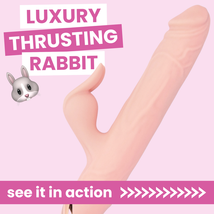 Bato Plus Veined Thrusting and Vibrating Rabbit Machine LUXURY THRUSTING RABBIT. see it in action. in beige