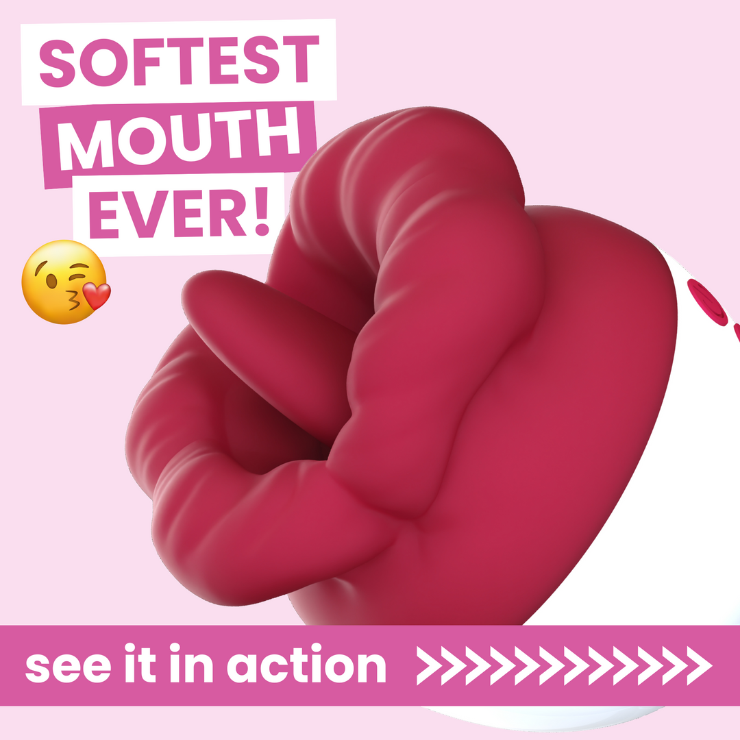 Flaming Red Lips Self-Motion Flickering Tongue Clit Stimulator. softest mouth ever see it in action.