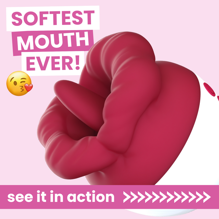 Flaming Red Lips Self-Motion Flickering Tongue Clit Stimulator. softest mouth ever see it in action.