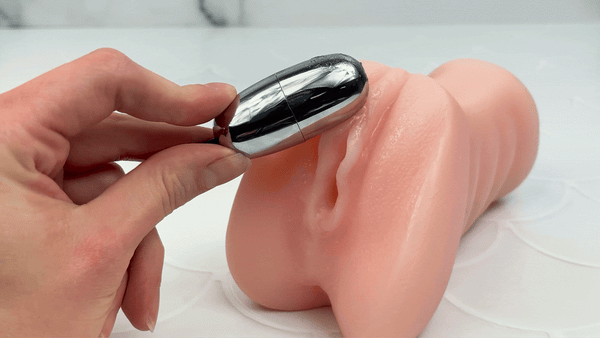 GIF vibrating bullet on clitoris from male masturbator