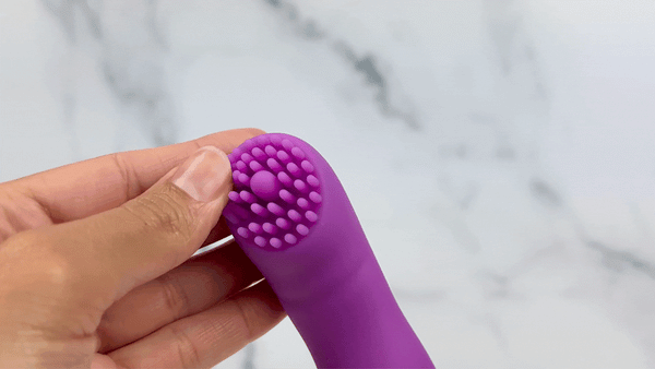 GIF of thumb brushing against Paris Nubby sex toy ticklers