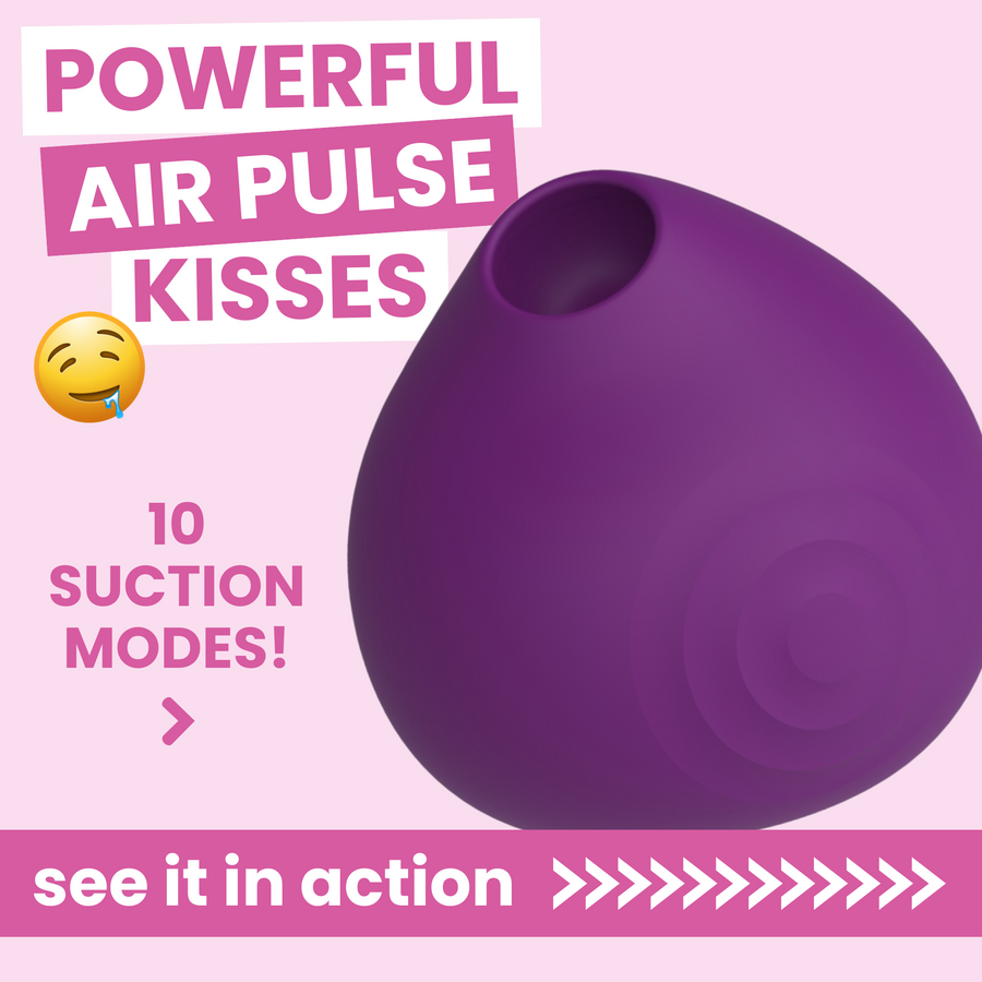KISS Mini Air Pulse Clit Kissing Vibrator POWERFUL AIR PULSE KISSES 10 SUCTION MODES see it in action