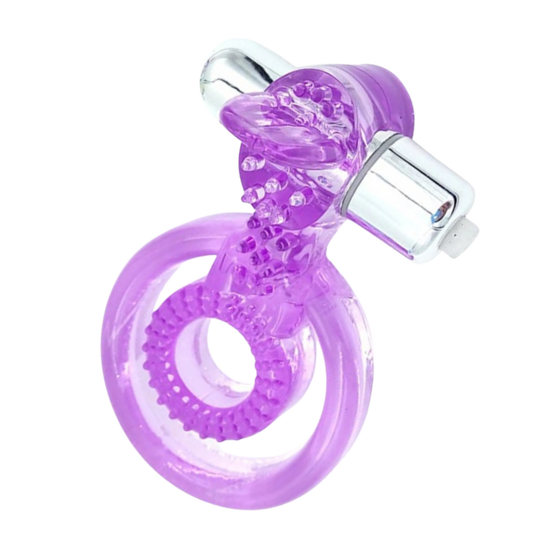 Purple dual cock ring