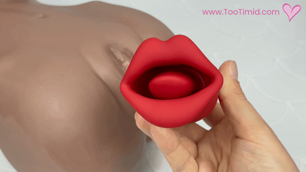 french kiss adult toy being used on realistic male masturbator