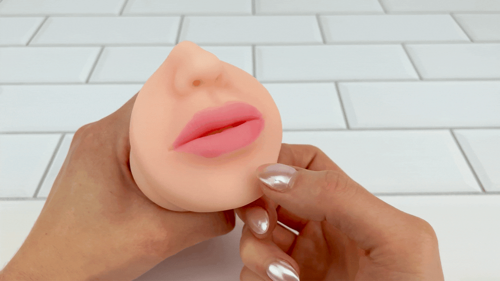 GIF of finger brushing against lips from Blowjob Masturbator from TooTimid