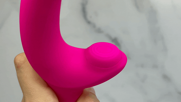 GIF of Thumping & Fingering Dual Action Vibrator close up of thumping pad
