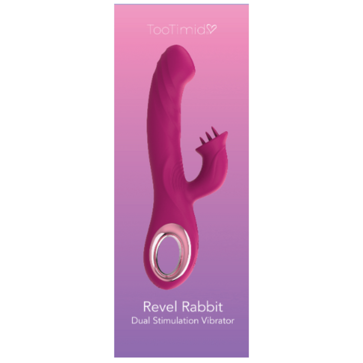 Revel Rabbit Silicone Fluttering and Fingering Dual Action Vibe - Fingers Your G-Spot and Tongues Your Clit!