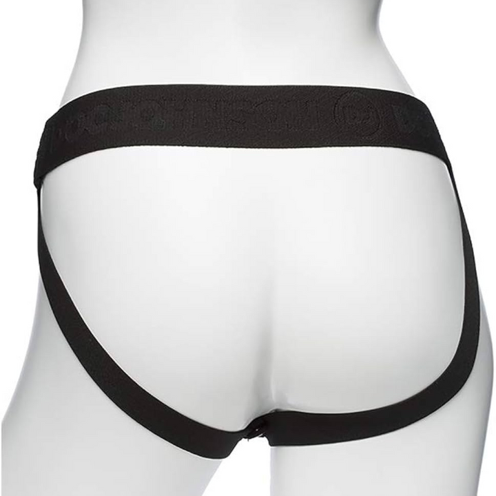 Body Extensions Be Strong image of elastic strap harness around hips and bottom.