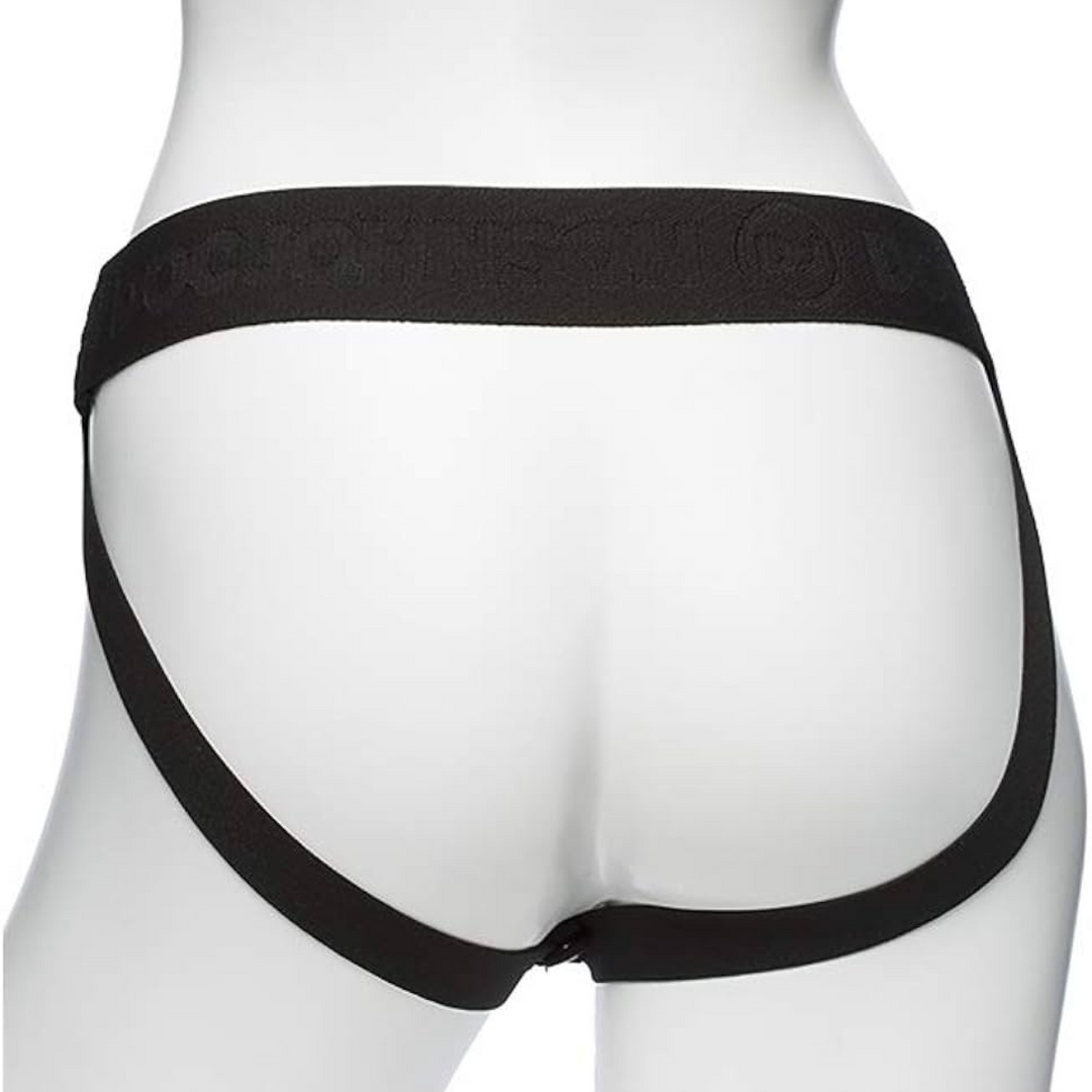 Body Extensions Be Bold elastic band harness and straps around the hips and bottom.