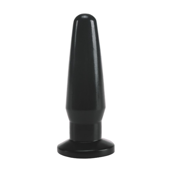 Front view tapered black anal plug