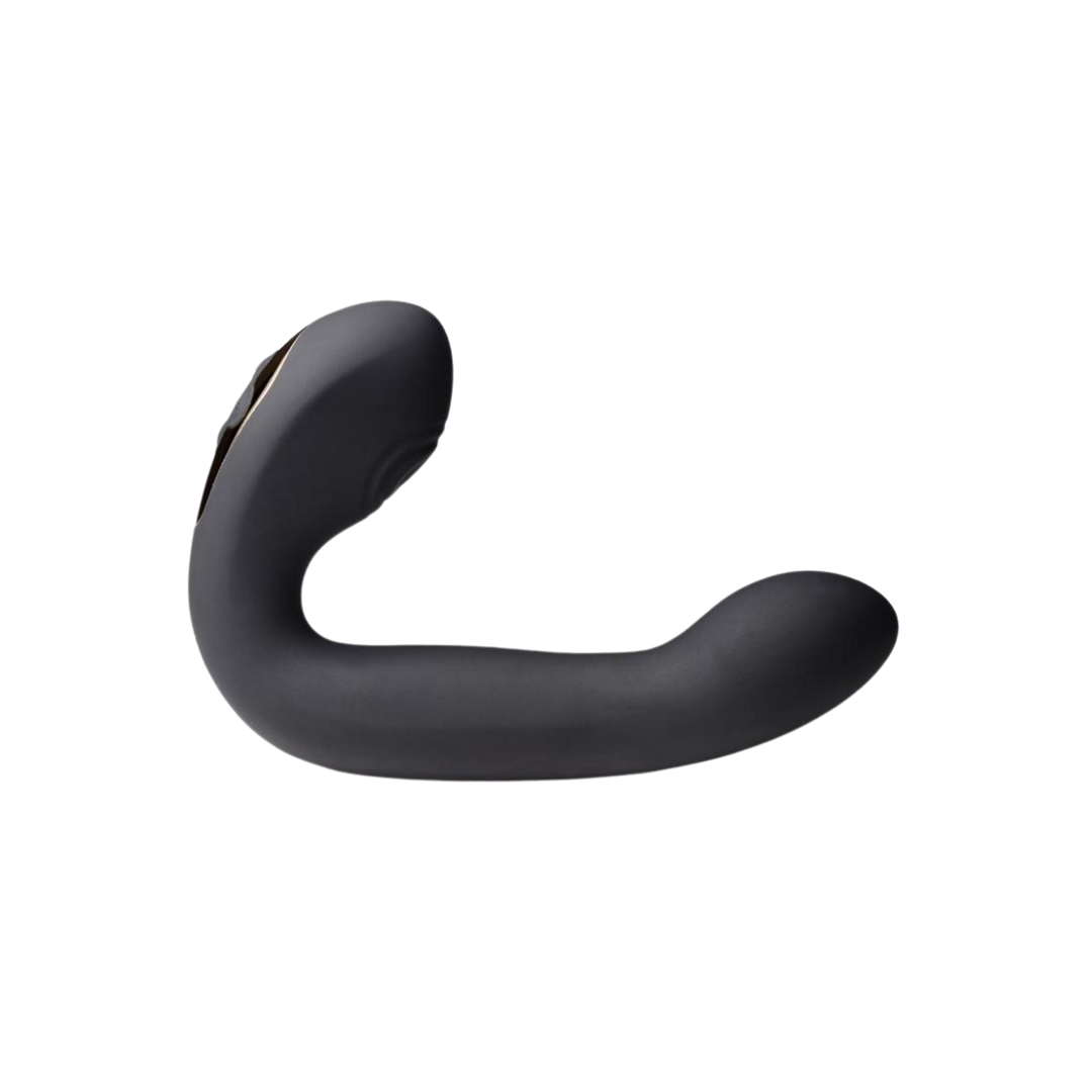 Inmi Power Shake Come Hither Rechargeable Silicone Stimulator side view of product.