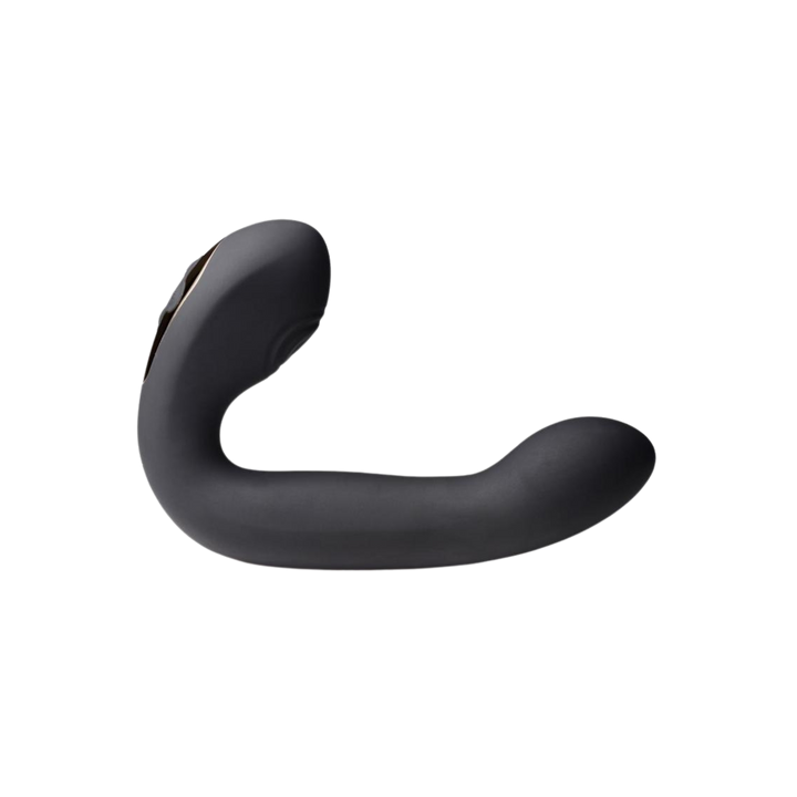 Inmi Power Shake Come Hither Rechargeable Silicone Stimulator side view of product.
