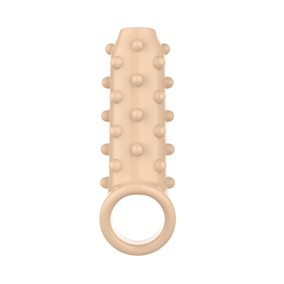 Height view of beige bumpy girth extender