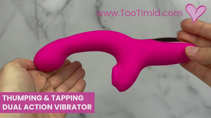 Video of pink thumping and tapping dual action vibrator