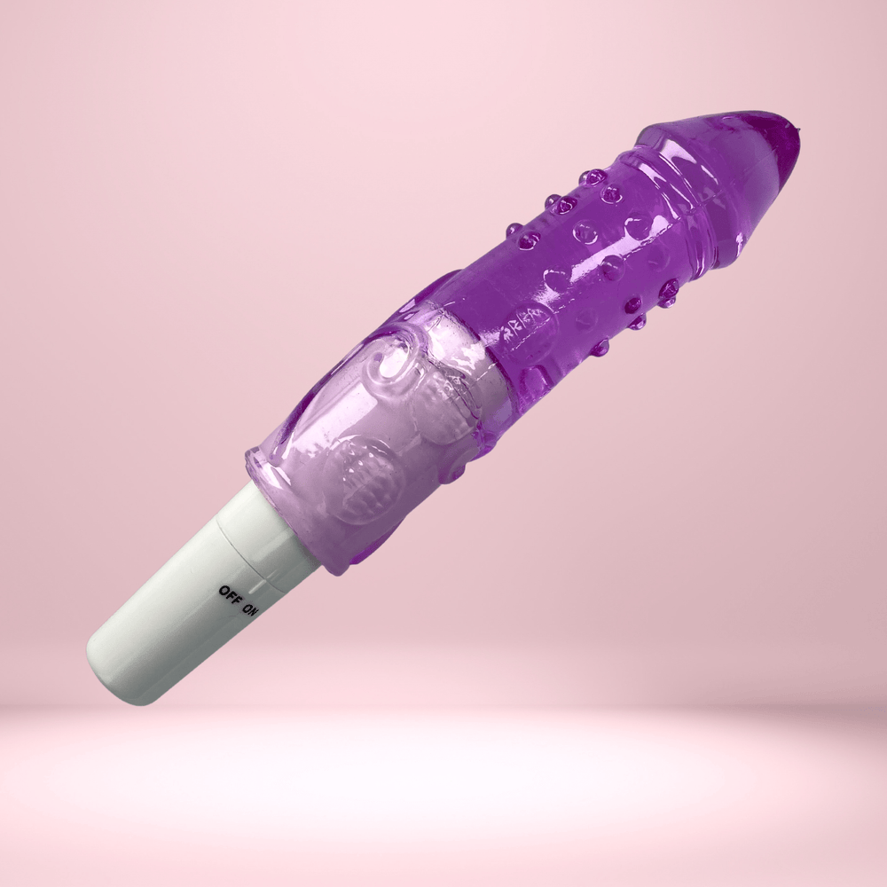 purple jelly vibrator in full view