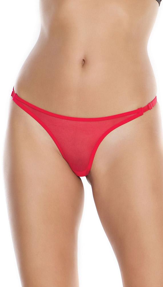 Seductive Red Bow Back Thong Panty - Lingerie