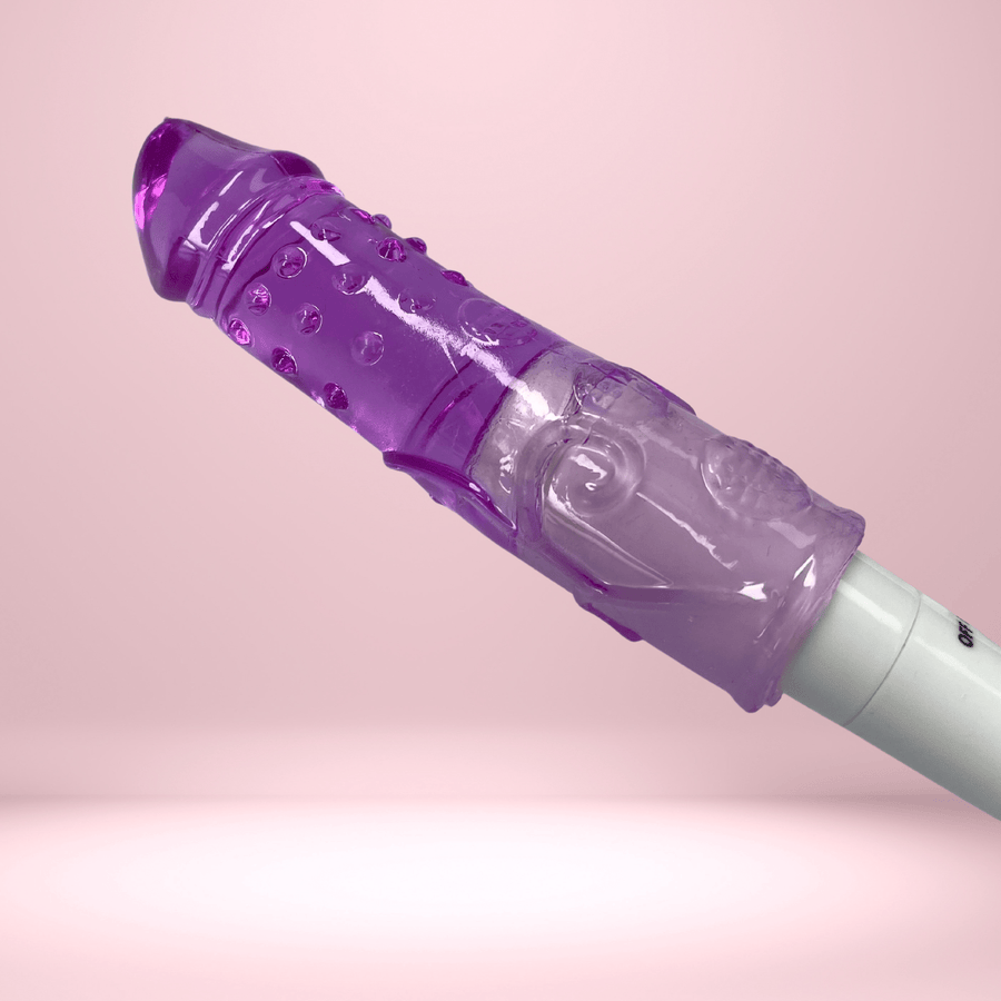 purple jelly vibrator close up