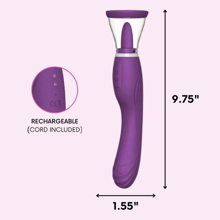 The vibe is 9.75 inches long and 1.55 inches at its widest insertable point.