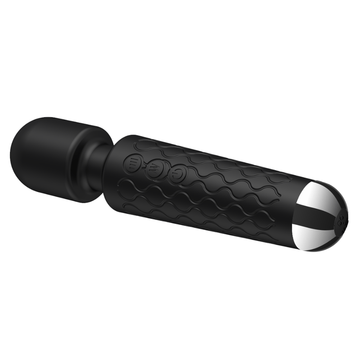 Image of the wand massager laying on its side.