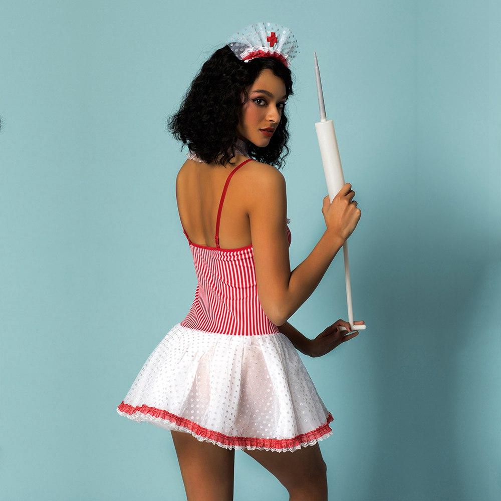 Flirty and Cute Nurse Costume with Collar - Lingerie