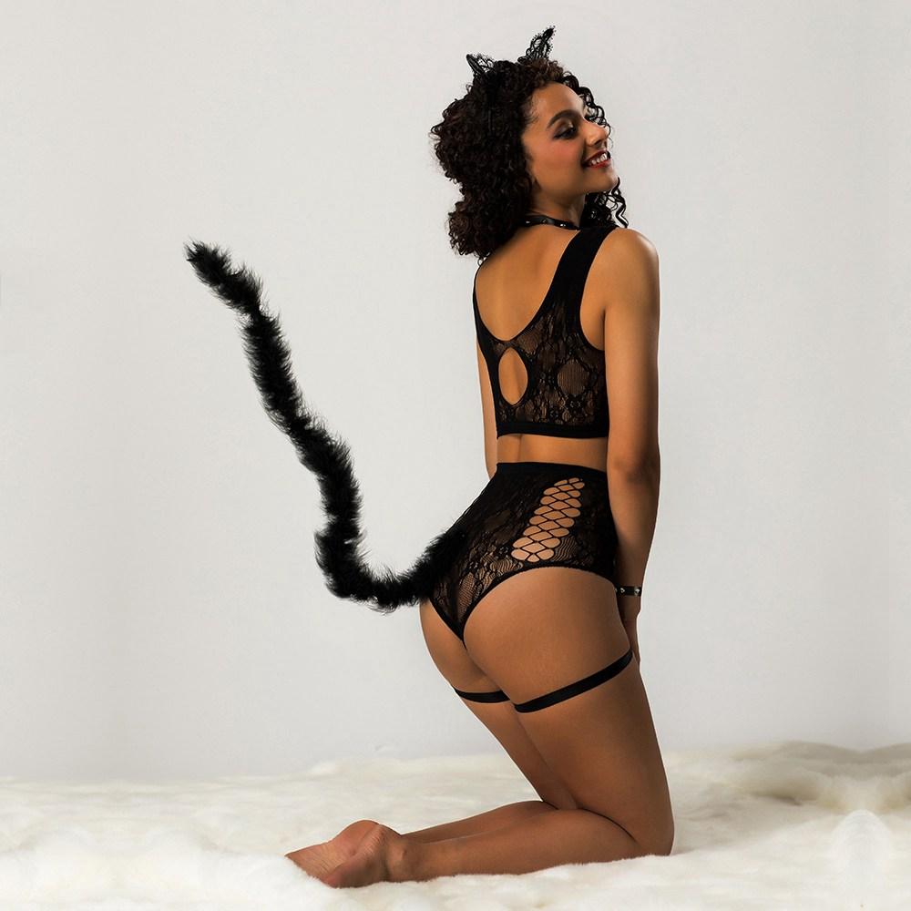 Sultry Black Cat Costume - Lingerie