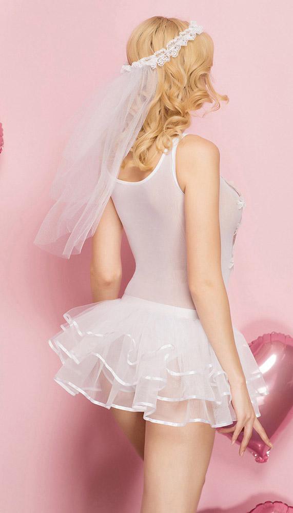 Bridal Babydoll Inspired Dress - Veil Included! - Lingerie