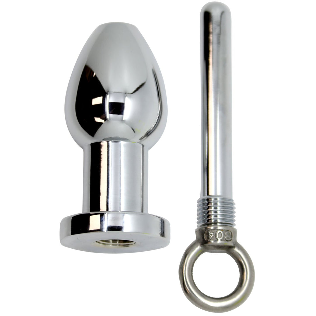 Thru Hole Enema Metal Butt Plug With Removable Core  - Anal Toys