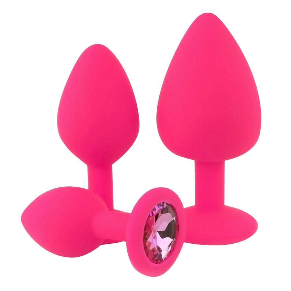 Silicone Jeweled Anal Plug - Available In 3 Sizes! - Anal Toys