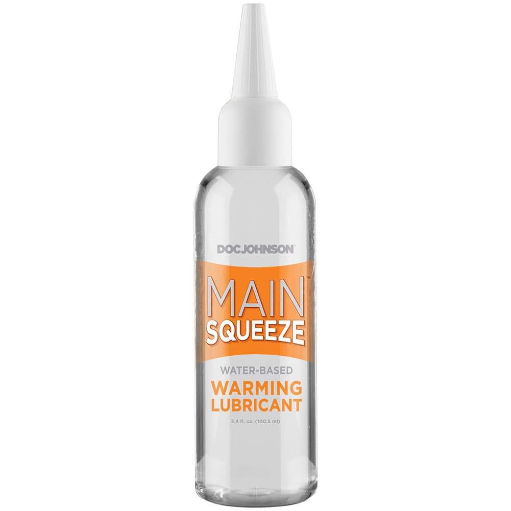 Bottle of Main Squeeze Warming Lubricant