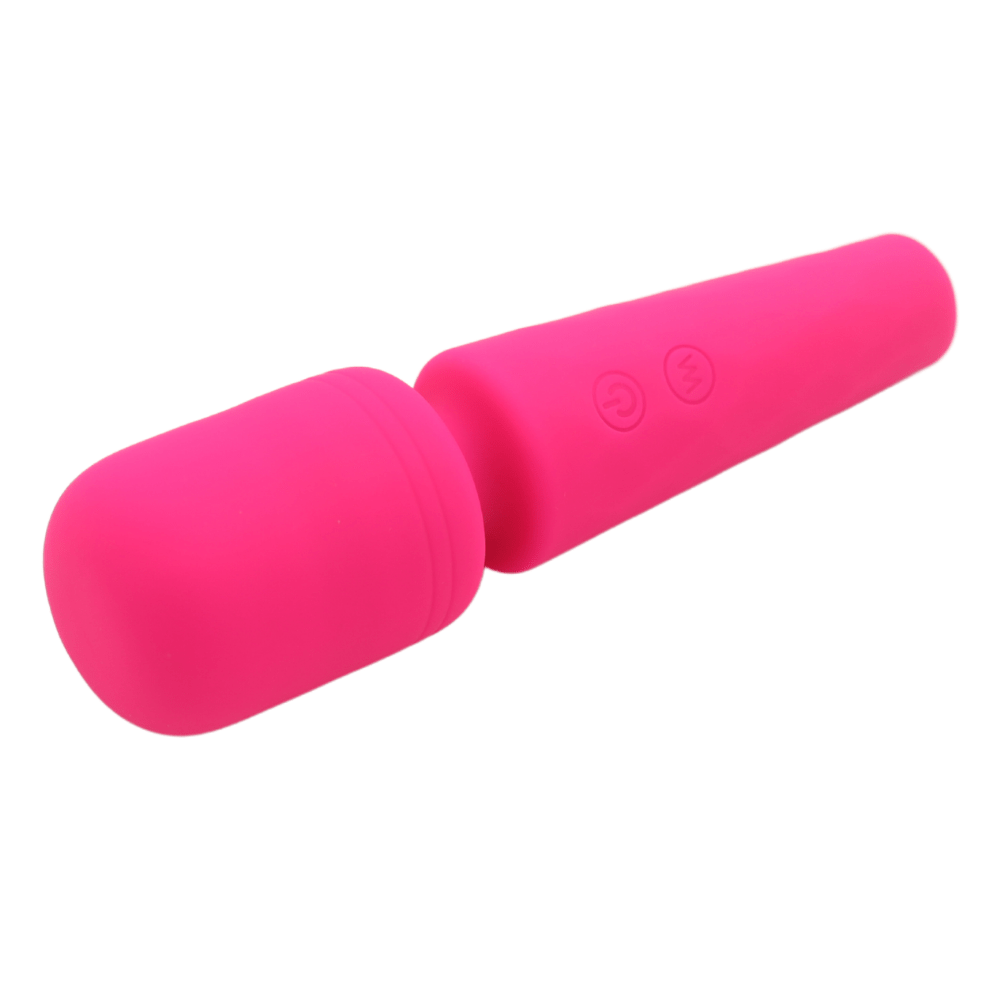 Image of the wand massager laying on its side.
