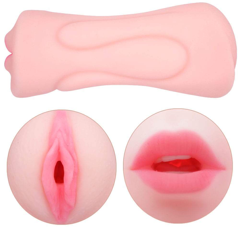 Double-Ended Masturbating Sleeve | Mouth/Pussy Stroker  TooTimid.com