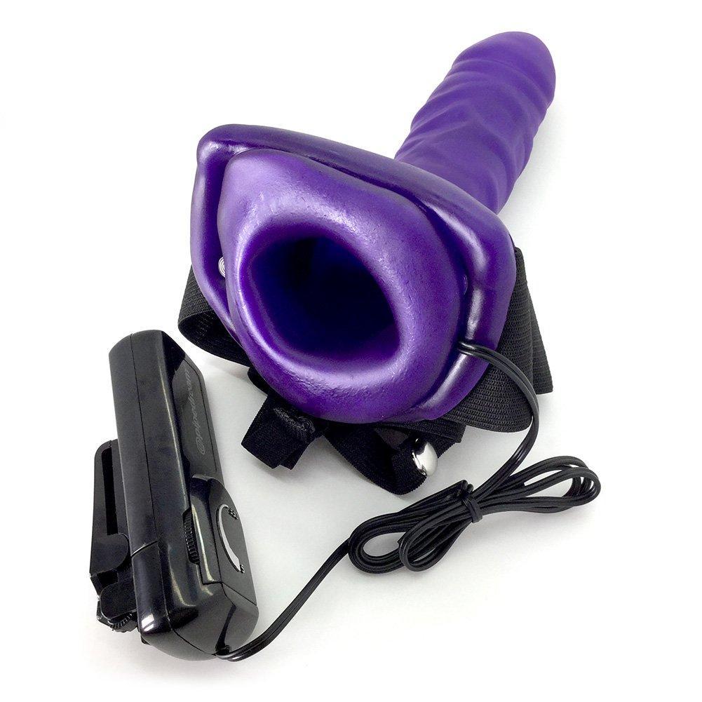 Vibrating Hollow Strap-on - Purple - Male Sex Toys