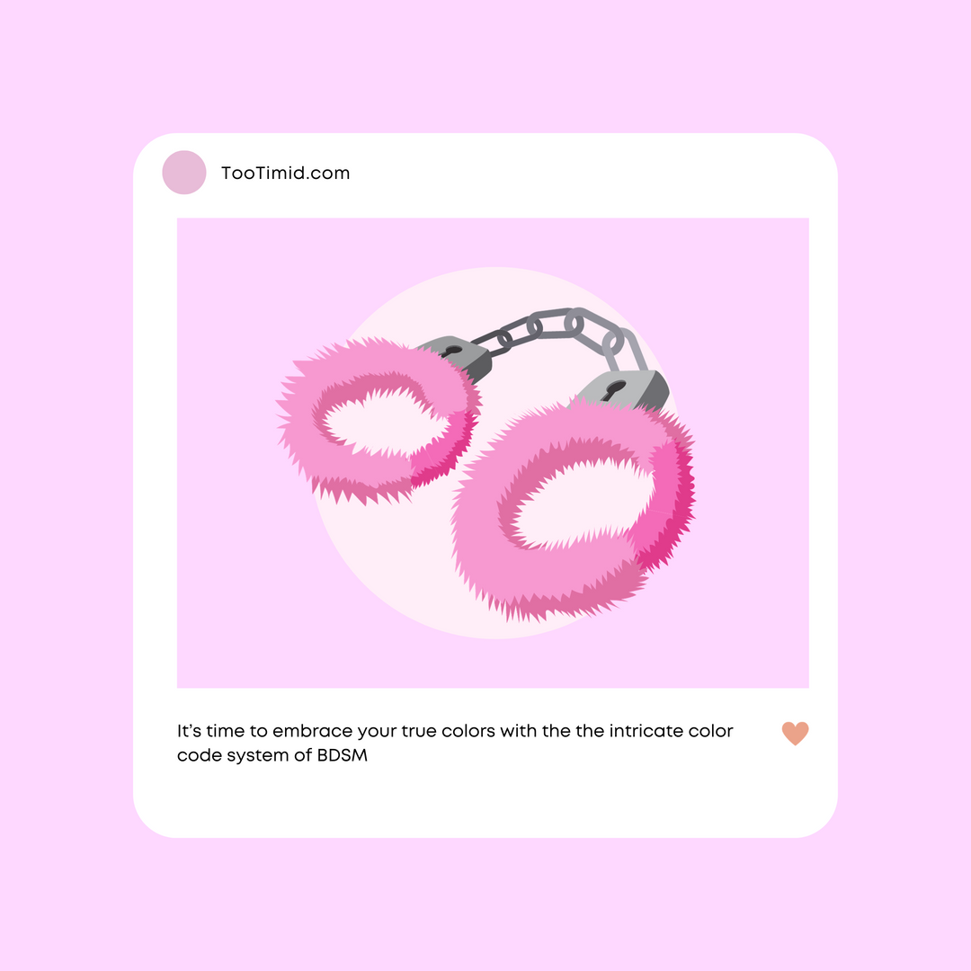 Image of woman with the caption: It’s time to embrace your true colors... Check out our new BDSM color code article.