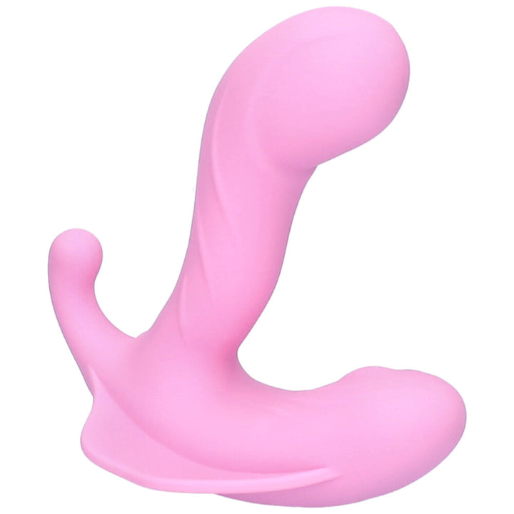 Wearable triple stimulation vibrator facing front right