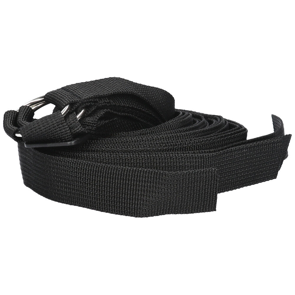 Front view of bed straps wrapped in a spool.