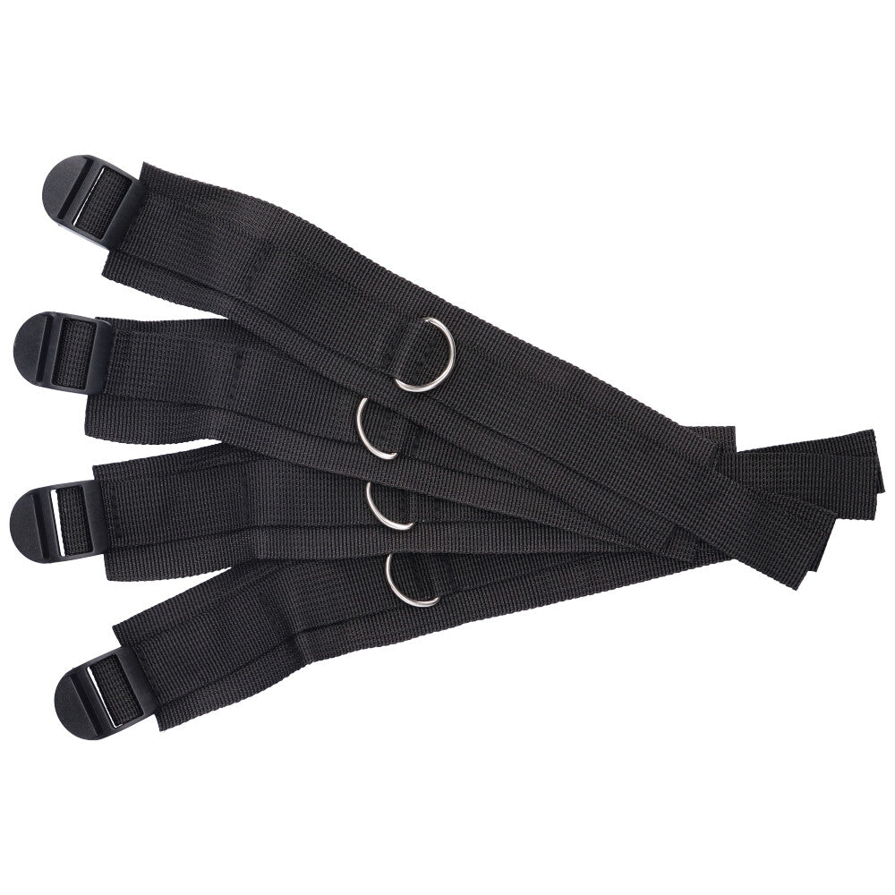Bird's eye view of 4 adjustable cuffs.