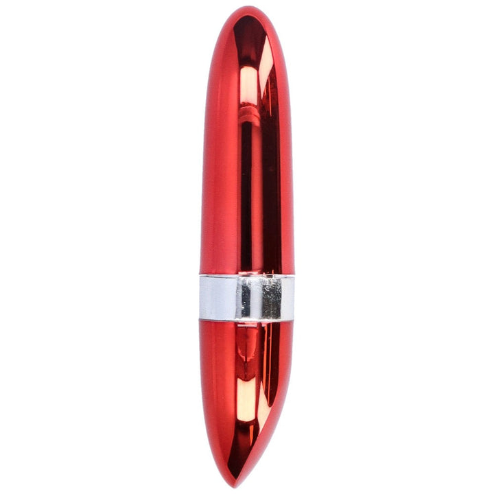 Bird's eye view of red discreet lipstick vibe with cover on.