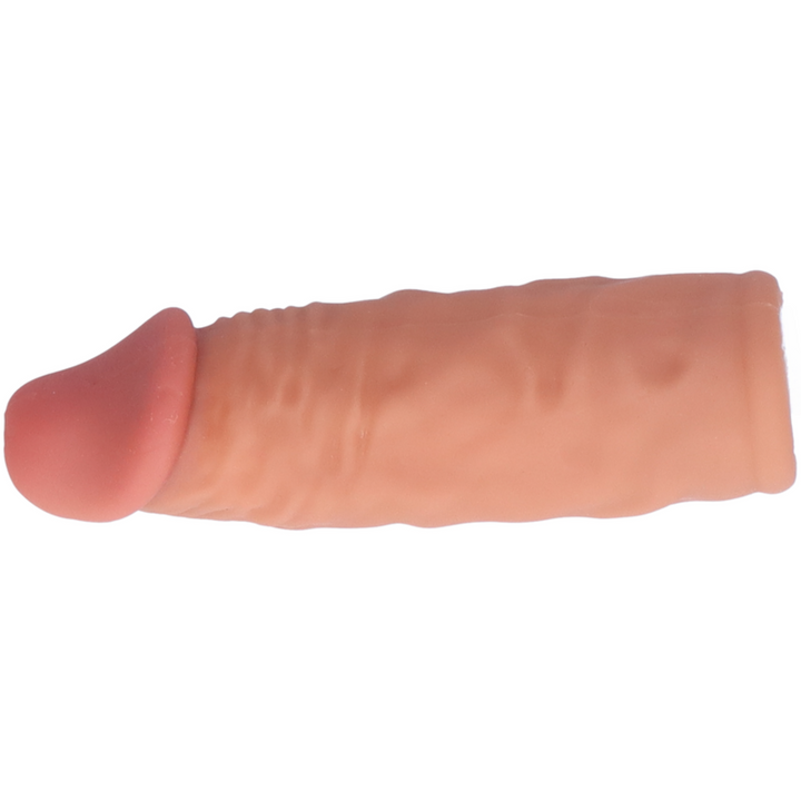 front view of 1 inch beige penis extension 